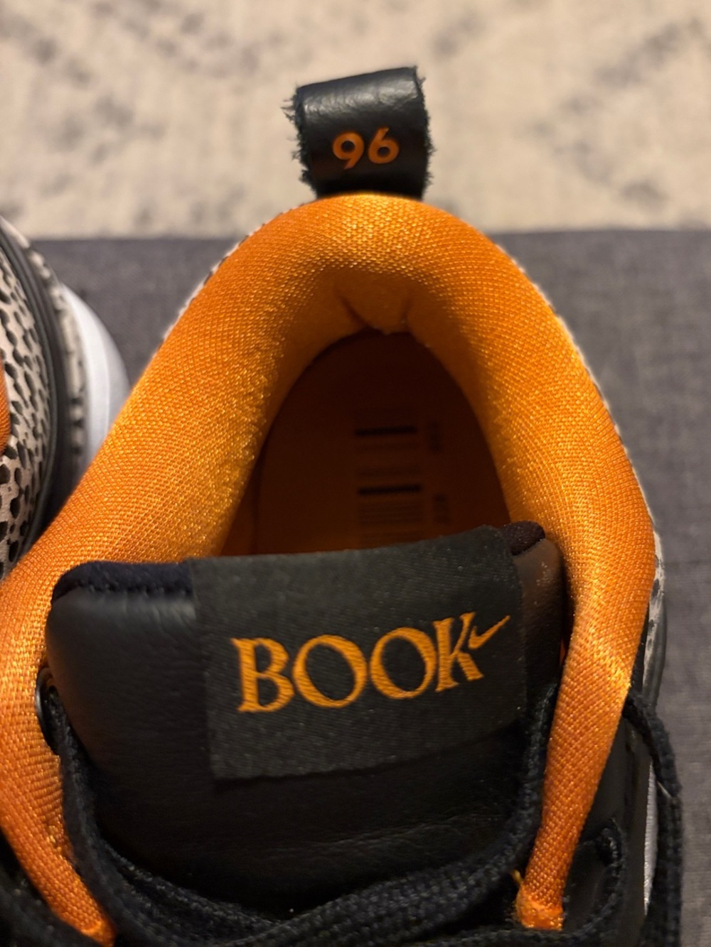 Nike Book 1 NAS Men’s Black, Orange & White Low-Top Sneakers/Speckled Panels - Picture 12 of 15